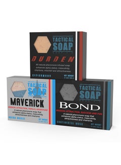 Grondyke Soap Company Tactical Soap All-Natural Men's Soap (3 bars) - Pheromone-Infused for Attraction, Exfoliating, Manly Bar Soap, 100% Natural, Made in the USA  - Image 1