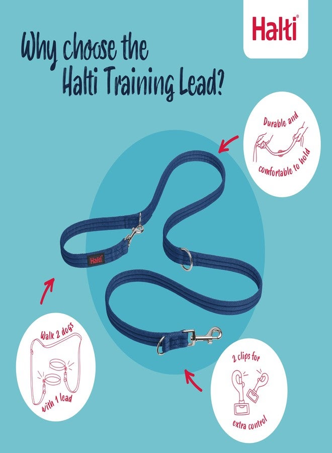 Halti Training Leash - Multifunctional Double-Ended Dog Leash, Ideal for Anti-Pulling Dog Training. Lightweight & Durable. Suitable for Small to Medium Dogs & Puppies (Size Small, Cobalt Blue, 2m) - Image 3