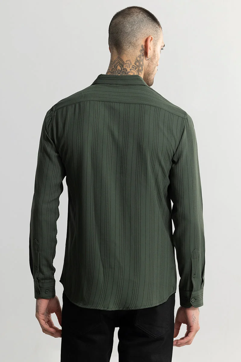 SNITCH Quartet Green Stripe Shirt
