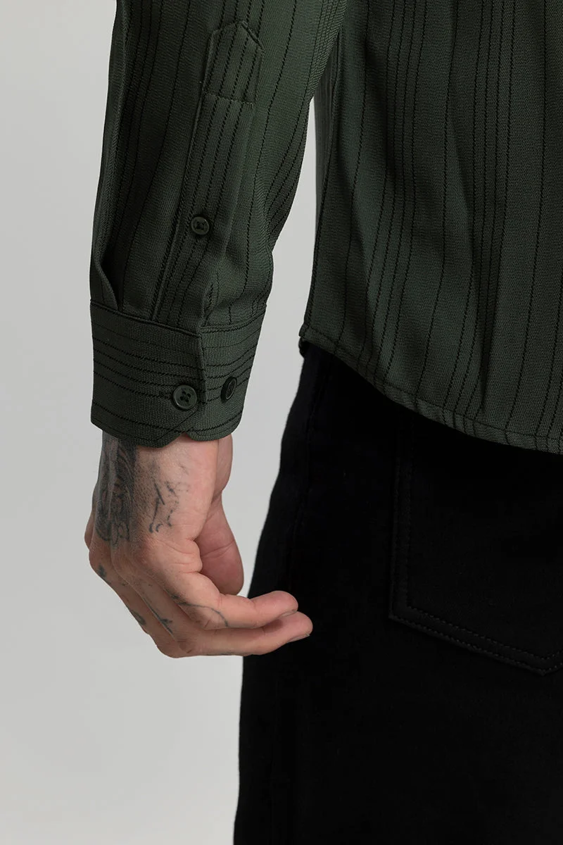 SNITCH Quartet Green Stripe Shirt
