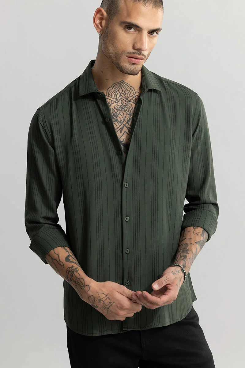 SNITCH Quartet Green Stripe Shirt