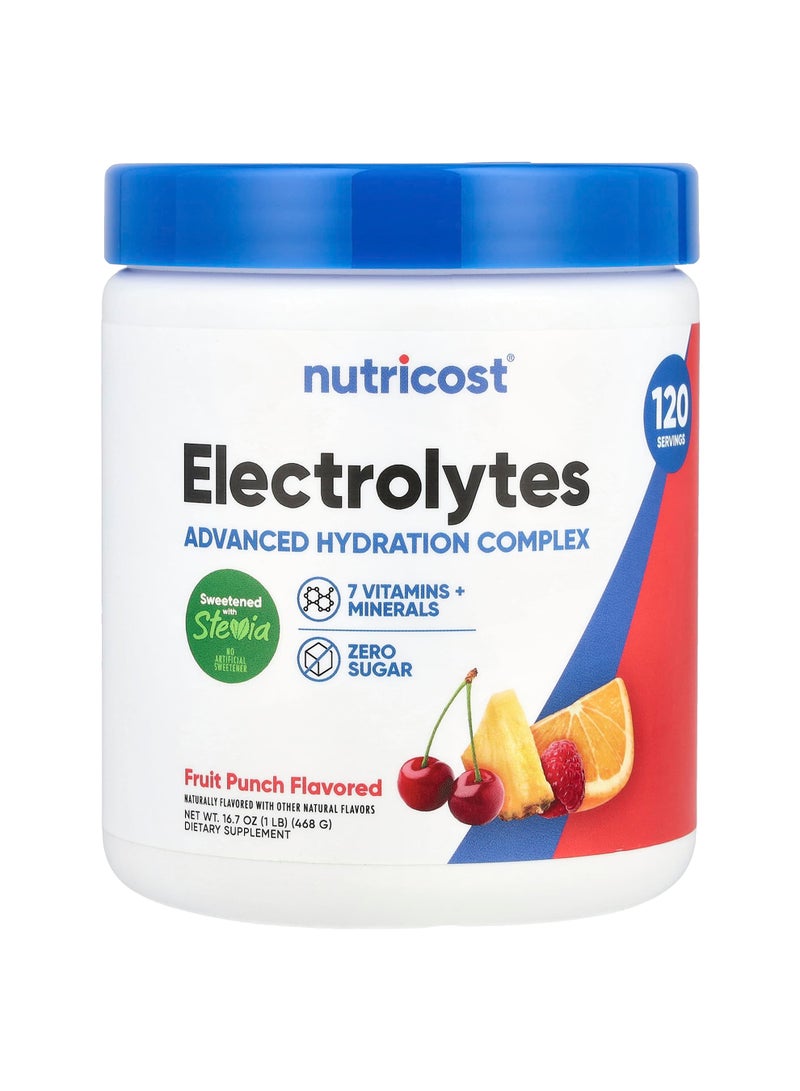 Electrolytes, Advanced Hydration Complex, Fruit Punch, 1 lb (468 g)