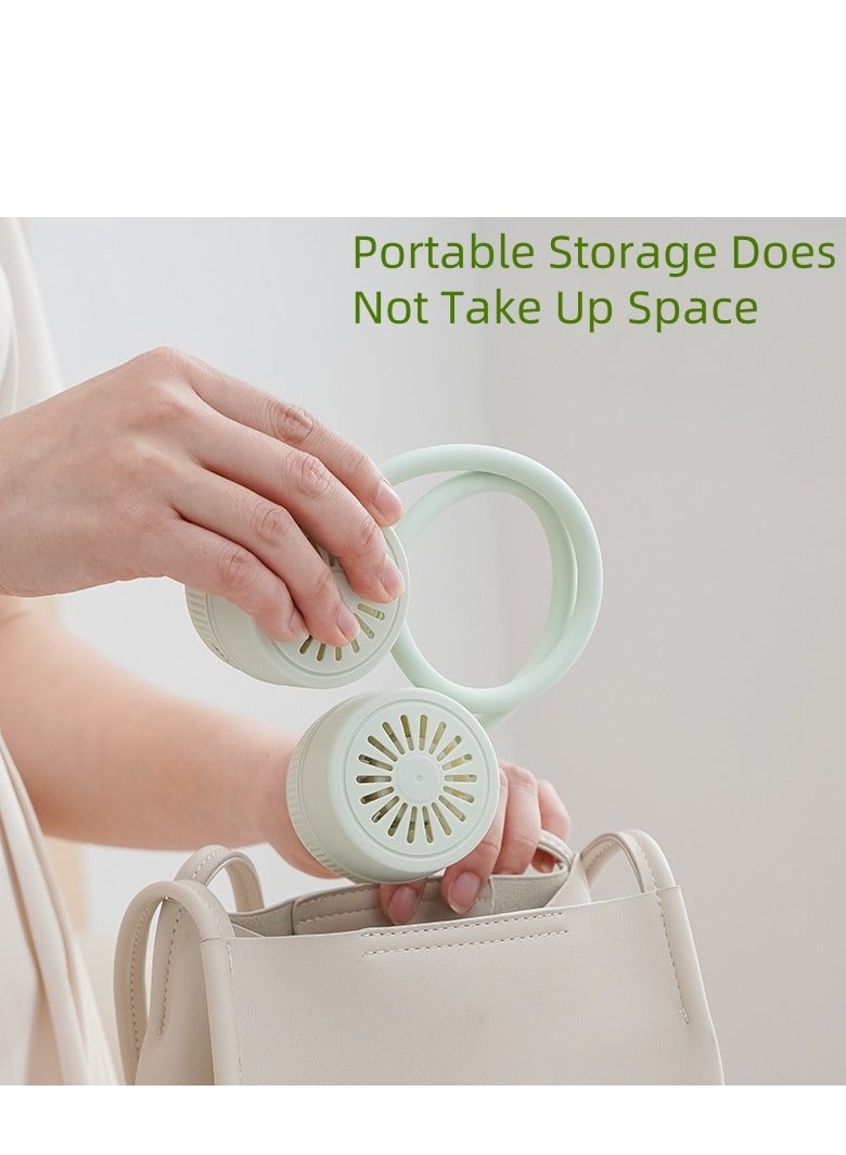 QZ Neck Hanging Fan Lazy Fan Portable Folding Lazy Outdoor Desktop USB Large Wind Power Neck Hanging Small Fan - Image 5