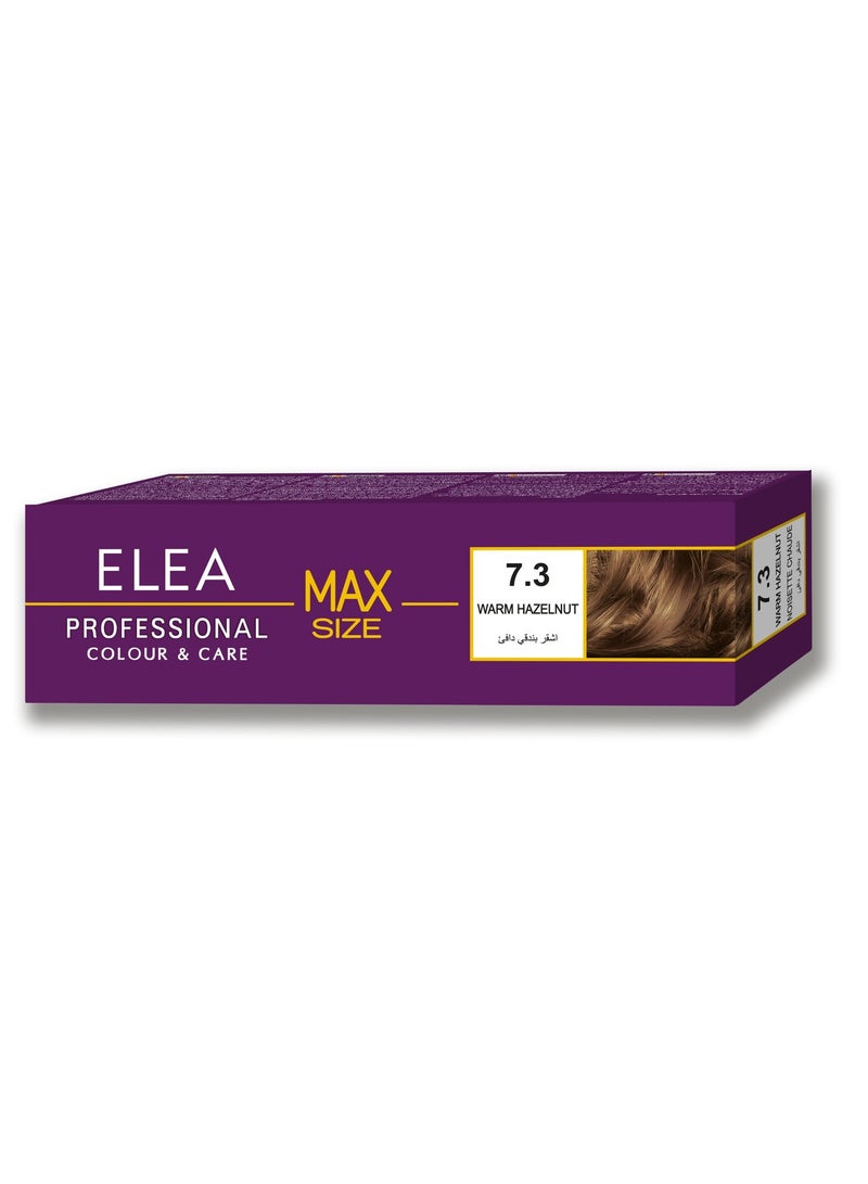 Elea Professional Max Size Hair Color Cream Warm Hazelnut 7.3, 100ml - Image 2