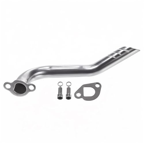 FUWTLP Exhaust Header Pipe Kit For Predator 212cc 224cc 196cc For Coleman CT200u CT200uex BT200X KT196 65hp Baja Warrior MB200 GX160 GX200 Clone Engine Go Kart Mini Bike Silver - Image 1