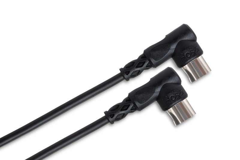 Hosa MID-303RR Right-angle MIDI Cable, Right-angle 5-pin DIN to Same, 3 Feet - Image 2