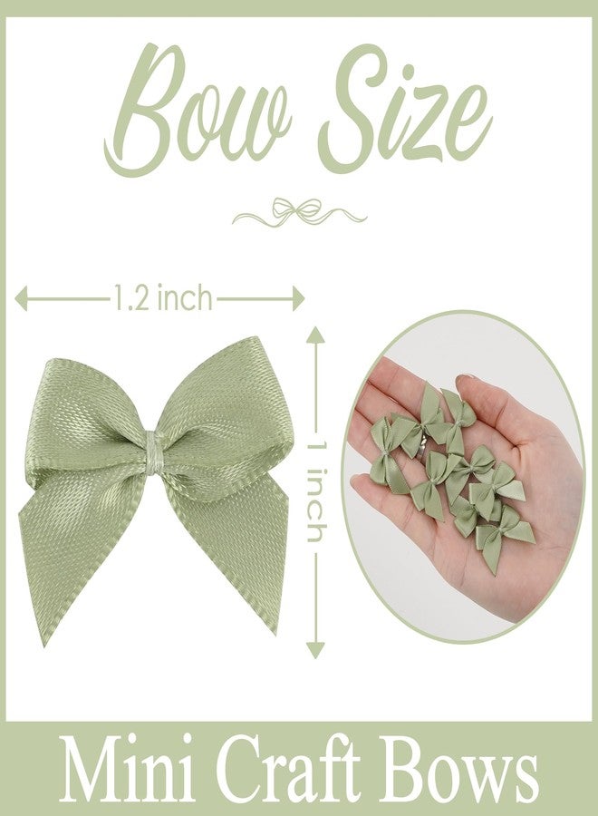 AIMUDI 150 PCs Small Sage Green Bows 1.2'' Satin Bows for Gift Wrapping Mini Bow for Treat Bags Cakes Balloons Gift Boxes Envelopes Wedding Baby Shower Birthday Party Decoration - Image 2