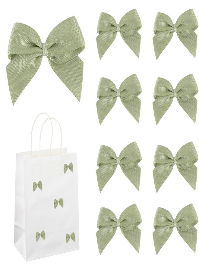 AIMUDI 150 PCs Small Sage Green Bows 1.2'' Satin Bows for Gift Wrapping Mini Bow for Treat Bags Cakes Balloons Gift Boxes Envelopes Wedding Baby Shower Birthday Party Decoration - Image 1