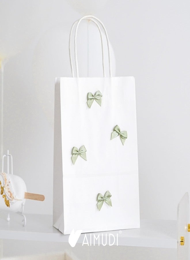 AIMUDI 150 PCs Small Sage Green Bows 1.2'' Satin Bows for Gift Wrapping Mini Bow for Treat Bags Cakes Balloons Gift Boxes Envelopes Wedding Baby Shower Birthday Party Decoration - Image 5