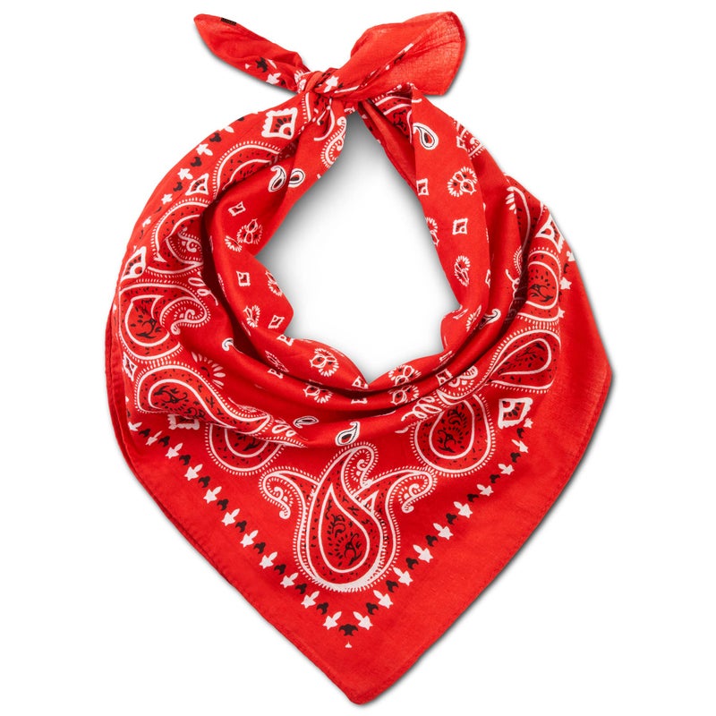 LOVARZI Red Bandana For Men & Women - Cotton Headband Paisley Hair Bandanas - Pirate Scarf - Headwear Cycling Cowboy Sports Neckerchief holiday gift - Image 1
