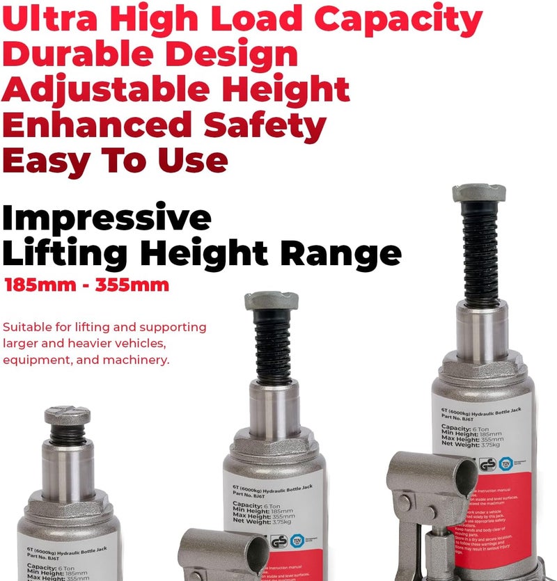 SIMPLY Auto 6T Hydraulic Bottle Jack BJ6T (6 Tonne, 6000kg) - Image 5