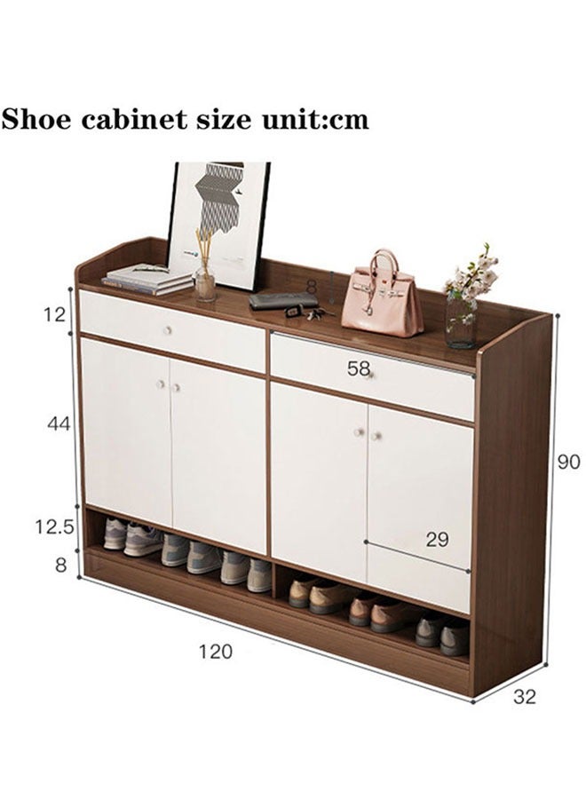 Shoe Rack Wooden Shoe Cabinet with 2 Drawer Multifunctional Shoe Rack Organizer 8 Tier Free Standing Shoe Shelf Shoes Storage Orgnizer for Closet Enterway Hallway Bathroom