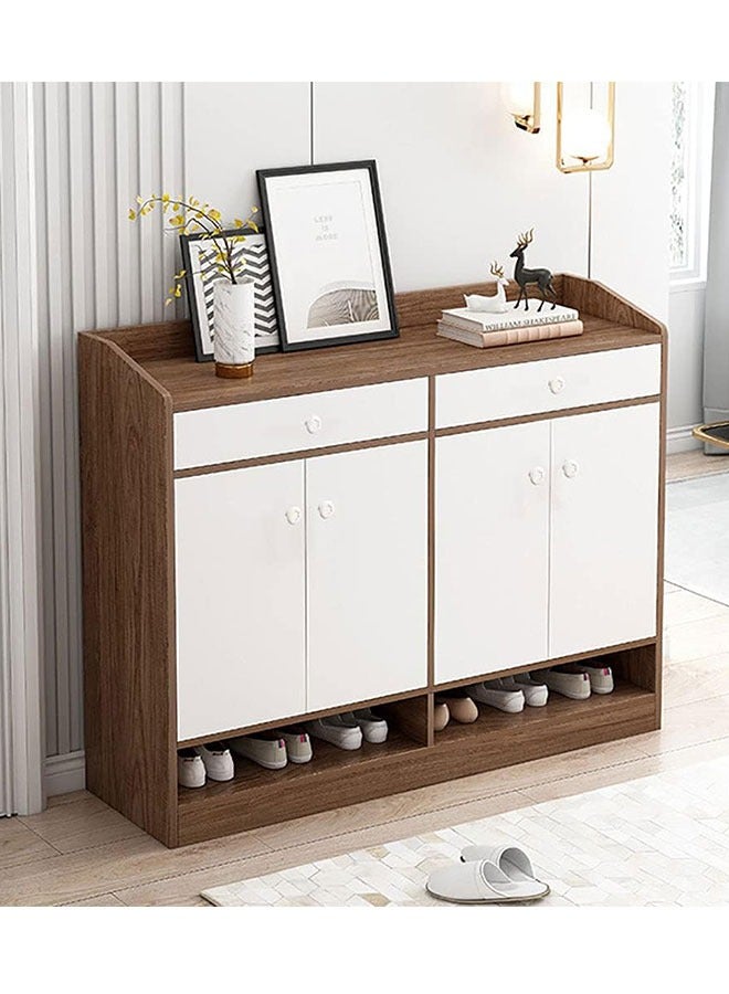 Shoe Rack Wooden Shoe Cabinet with 2 Drawer Multifunctional Shoe Rack Organizer 8 Tier Free Standing Shoe Shelf Shoes Storage Orgnizer for Closet Enterway Hallway Bathroom