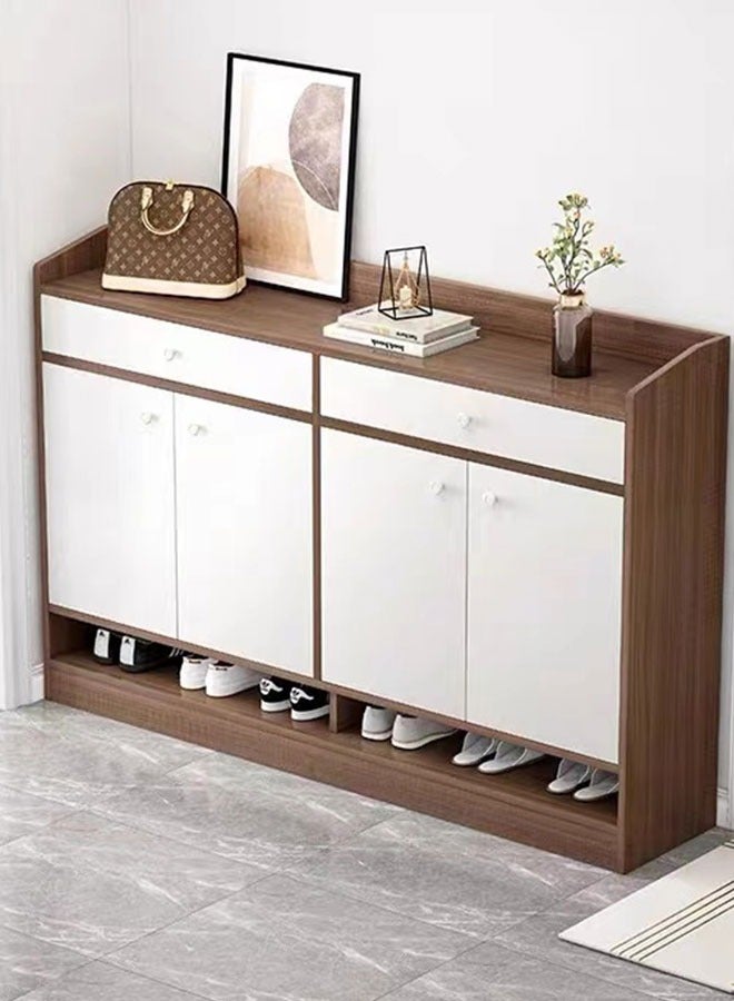 Shoe Rack Wooden Shoe Cabinet with 2 Drawer Multifunctional Shoe Rack Organizer 8 Tier Free Standing Shoe Shelf Shoes Storage Orgnizer for Closet Enterway Hallway Bathroom