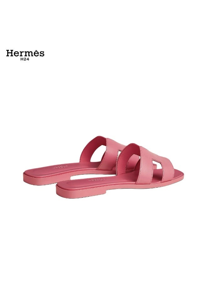 Hermes H24 حذاء مسطح مفتوح من الأمام من جلد العجل من Hermes H24 Oran، بنمط H، للنساء، صيفي، لون وردي فاتح - Image 2