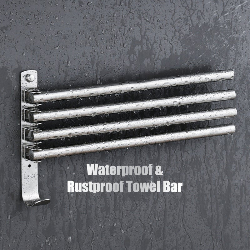 Swivel Towel Bar: 180° Swivel Multi-bars Design - Heavy Duty 304 Stainless Steel Towel Bar Holder for Bathroom, Kitchen, Narrow Spaces - Image 3