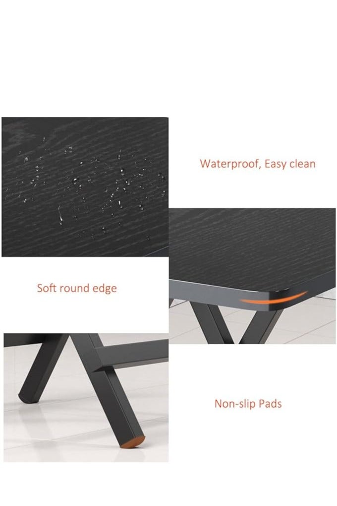 Foldable Table, Portable Camping Table Wooden Square Desk Simple Design, Multifunctional Folding Table Lunch Table, Space Saving Stable and Durable, for Camping Dining Garden Picnic Coffee (Black 80*80cm) - Image 4