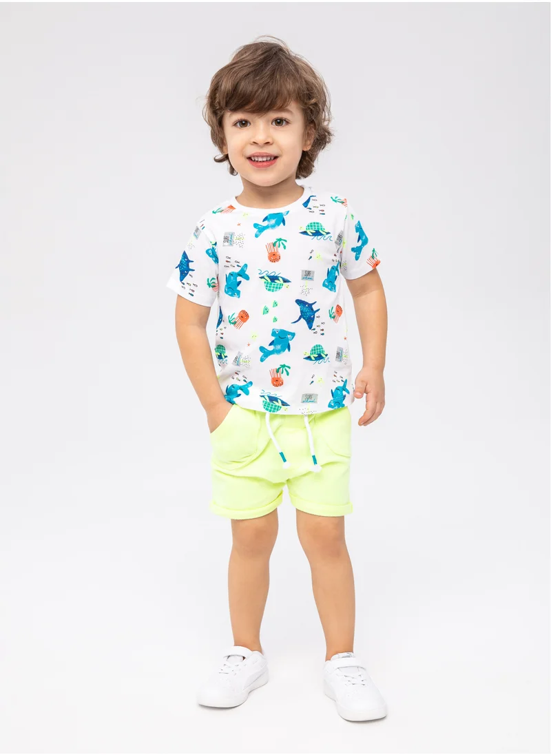 MINOTI Kids T-Shirt And Fleece Short Set