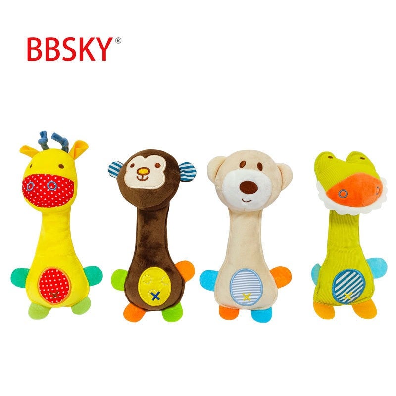 بي بي سكاي لعبة عصا خشخشة للأطفال من BBSKY - لعبة مسك على شكل حيوانات كرتونية للرضع، خشخاشة معلّقة لتنمية الحواس - Image 3