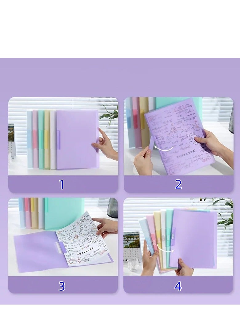 Generic 6Pcs Plastic A4 File Envelopes Document bag Folders for Home Work Office Organization  - Image 2