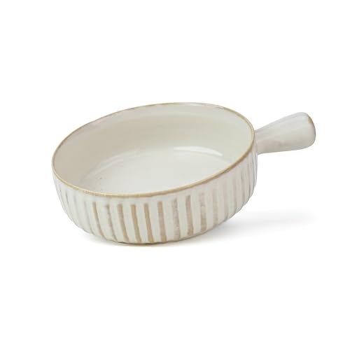 Shay Ceramic Pasta Bowl Set, 17cm, 1 Piece, White | Glossy Finish | Porcelain Ceramic Serving Bowl | Serving Bowl with Handle (Handle Bowl - White) - Image 5