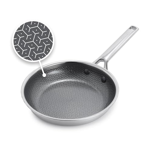 GreenPan Hybrid 8 Nonstick Stainless Steel Frying Pan APEX TriPly Thermobond PFASFree Ceramic Skillet Induction All Cooktop Compatible Oven Temp to 850F Dishwasher Safe Silver - Image 1