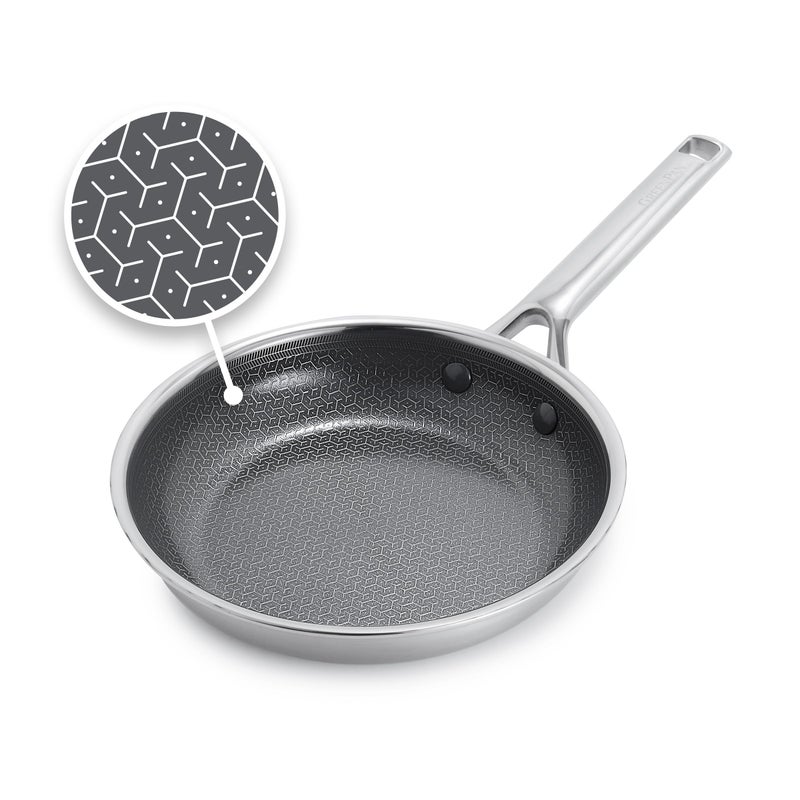 GreenPan Hybrid 8 Nonstick Stainless Steel Frying Pan APEX TriPly Thermobond PFASFree Ceramic Skillet Induction All Cooktop Compatible Oven Temp to 850F Dishwasher Safe Silver - Image 2