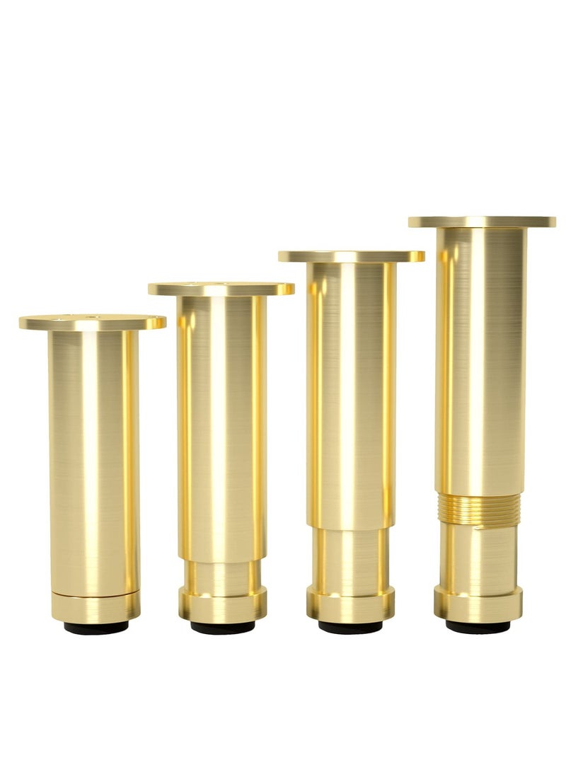 SYOSI 4 Pcs Furniture Legs, Aluminum Adjustable Sofa Legs Furniture Support Feet Replacement Leg for Sofa Couch Chair Ottoman Cabinet Table (Gold) - Image 1