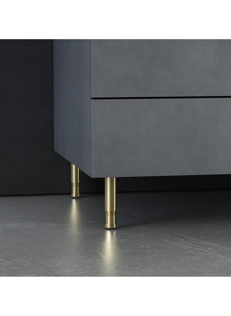 SYOSI 4 Pcs Furniture Legs, Aluminum Adjustable Sofa Legs Furniture Support Feet Replacement Leg for Sofa Couch Chair Ottoman Cabinet Table (Gold) - Image 2