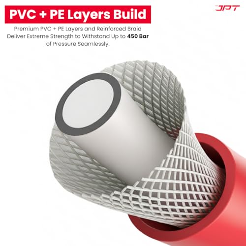 JPT Ultra Heavy-Duty 15MTR Flexible High Pressure Washer Hose Pipe | Standard M22 x 15MM Thread | Up To 450Bar / 6525PSI | PVC + PE Layers Build | Tangle & Kink Free Design - Image 5