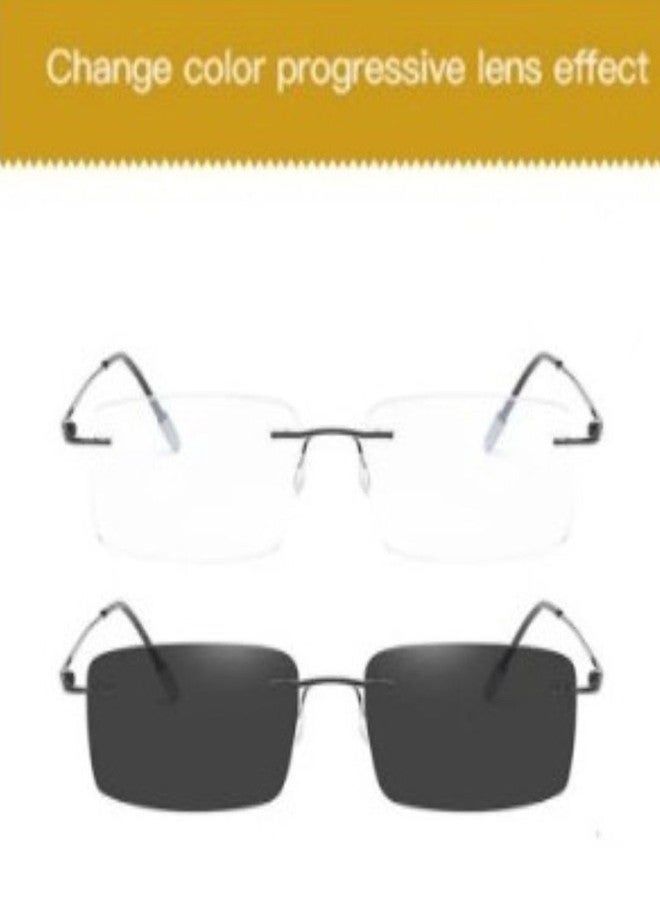 ريديكس نظارات ريدكس فوتوكرومية بدون إطار، عدسات كمبيوتر زرقاء مضادة للوهج تحجب الأشعة الضارة، إطار مستطيل بدون إطار - Image 2