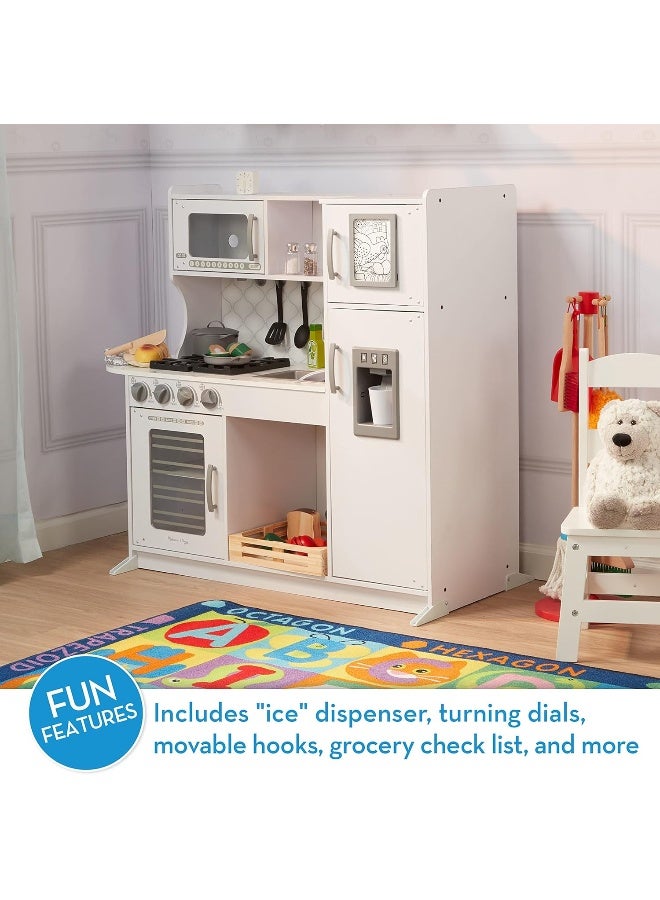 Melissa & Doug Wooden Chef’S Pretend Play Toy Kitchen With “Ice” Cube Dispenser – Cloud White - Image 2