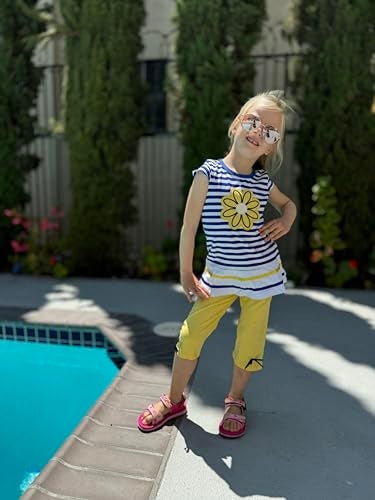 LUKYCILD Baby Girls Summer Clothes Casual Clothing Suit Short Sleeve Striped T-Shirt +Pants - Image 3