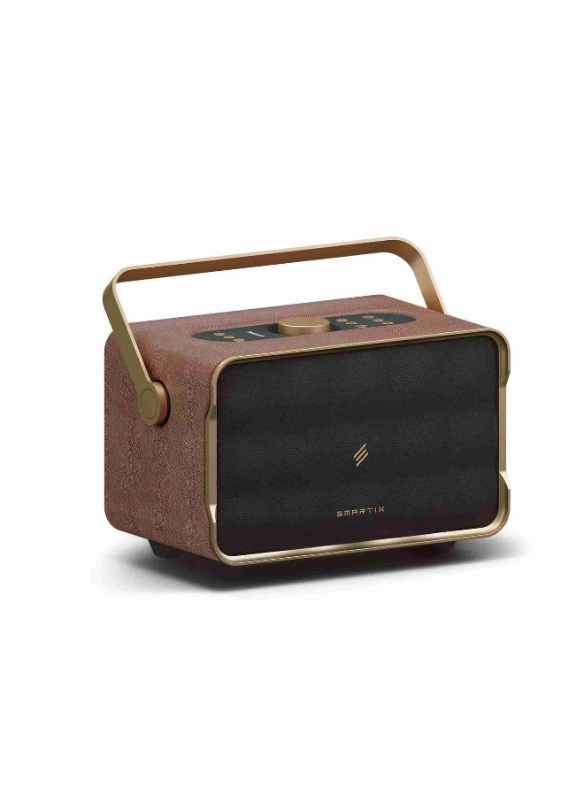 Smartix SoundPod Studio Retro Bluetooth Speaker – 80W Powerful Wireless Sound System with Subwoofer, Vintage Design, 4500mAh Battery, Bluetooth 5.3, Portable Handle – Premium Audio for Home, Office & Outdoors - Image 1