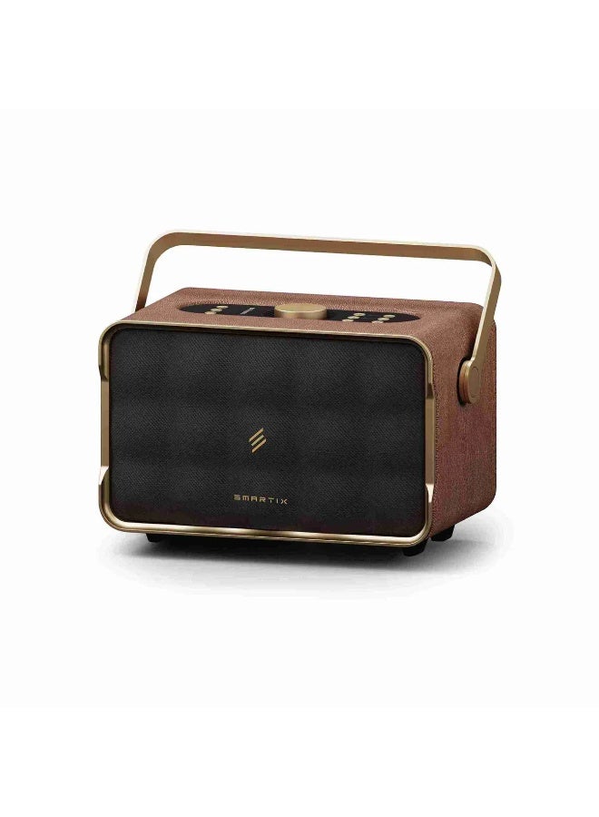 Smartix SoundPod Studio Retro Bluetooth Speaker – 80W Powerful Wireless Sound System with Subwoofer, Vintage Design, 4500mAh Battery, Bluetooth 5.3, Portable Handle – Premium Audio for Home, Office & Outdoors - Image 3