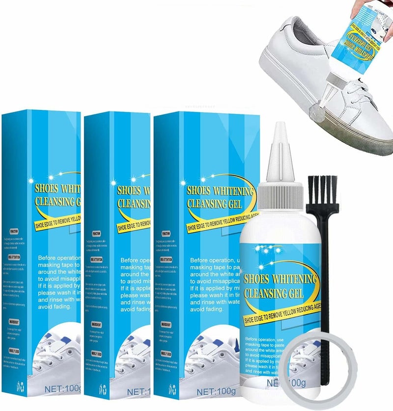 Nowinstdof Shoe Cleaner, Nowinstdof Shoe Whitening, Shoes Whitening Cleansing Gel Shoe Stain Remover, 100ml 3pcs - Image 1