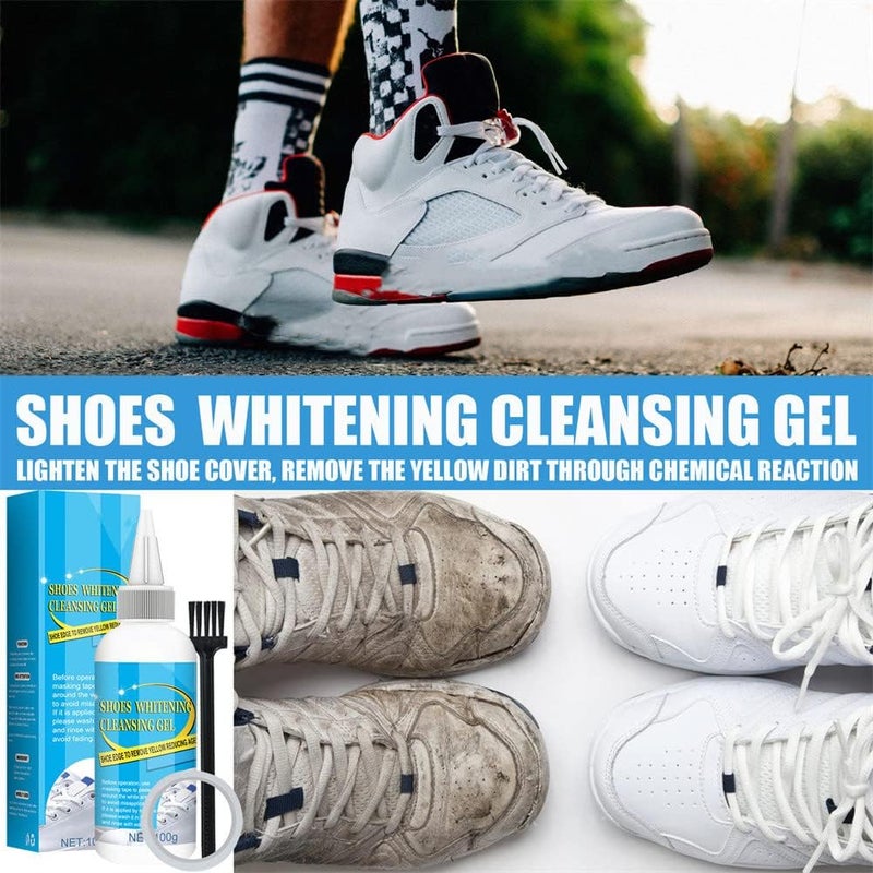 Nowinstdof Shoe Cleaner, Nowinstdof Shoe Whitening, Shoes Whitening Cleansing Gel Shoe Stain Remover, 100ml 3pcs - Image 2