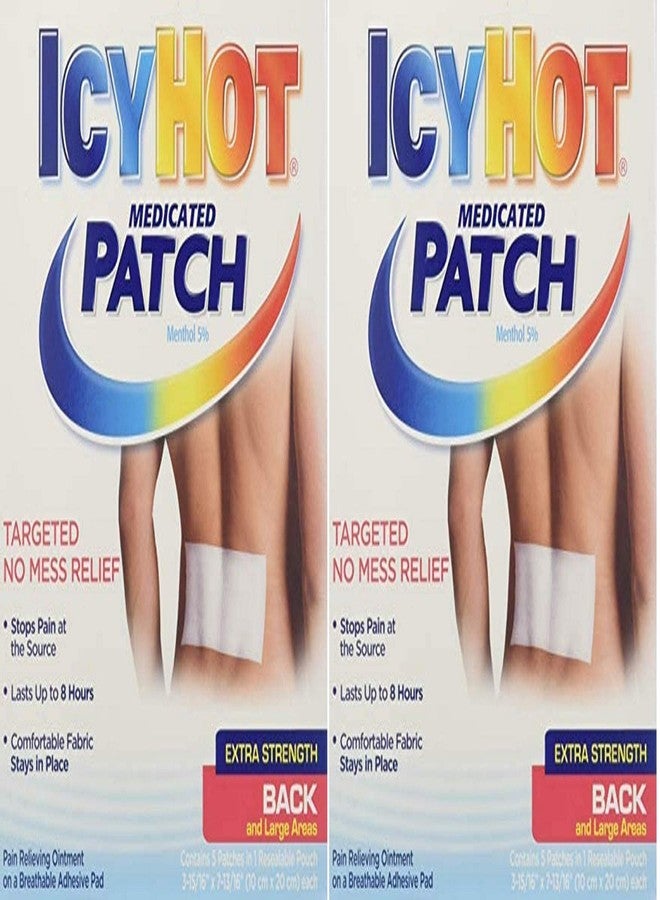 Icy Hot Medicated Patch, Large, 5 Count (Pack of 2) (10 Patches) (Extra Strength) – Packaging May Vary - Image 1