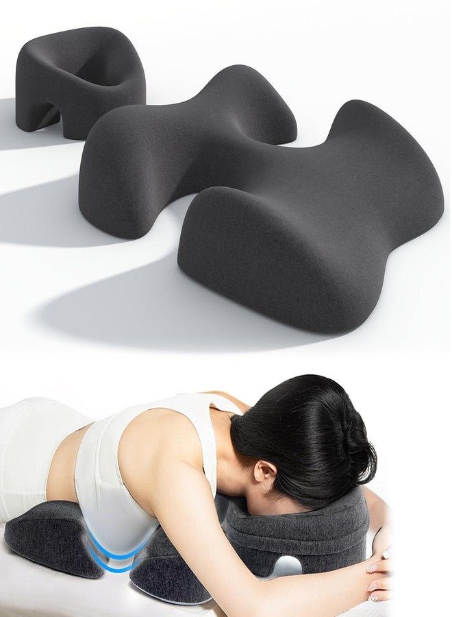 KONOVOLY Breast Pillow and Face Down Pillow for Massage Set, Women's Massage Bolster Sleeping for Bed with Non-Slip Bottom, Home Head Chest Cushion for SPA-Dark Gray - Image 1
