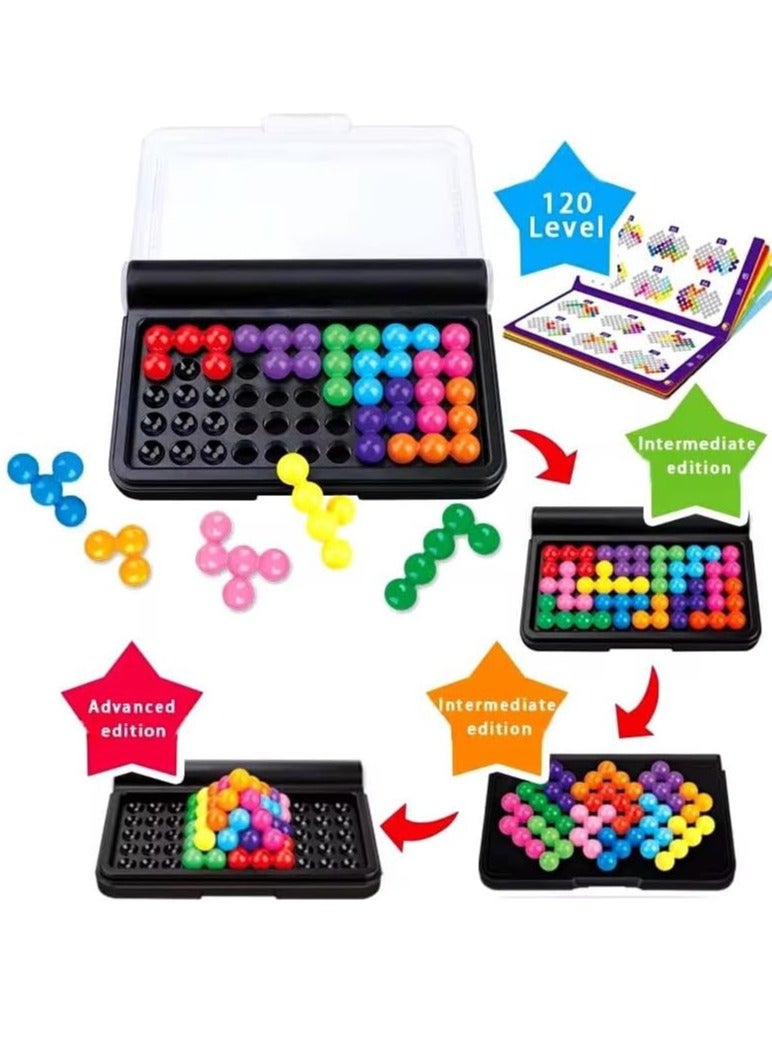 لعبة لوحية للسفر IQ Fit ثلاثية الأبعاد | ١٢٠ تحديًا لتحفيز العقل، ألغاز منطقية للأطفال والكبار | لعبة لوحية STEM للأعمار من ٦ سنوات فما فوق | لعبة لوحية صغيرة الحجم وسهلة الحمل للسفر، مثالية للعائلات - Image 2