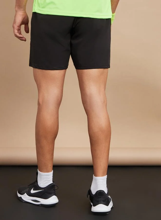 Styli Active black Solid 2In1 Training 7Inch Shorts for Men | Best Price UAE