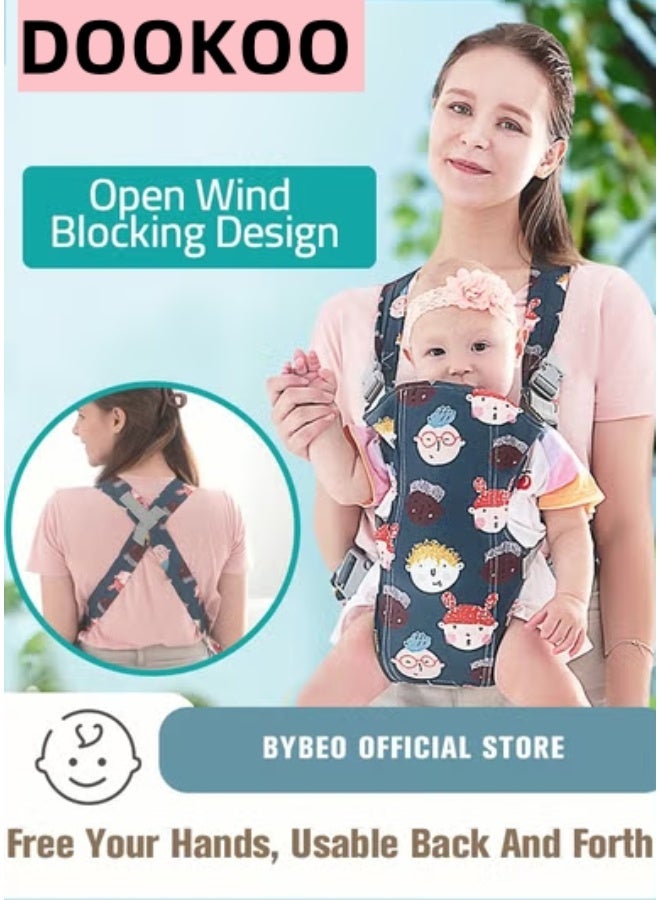 DOOKOO Baby Adjustable Wraps Carrier, Ergonomic Front Facing/Back Carriers for Newborn Newborn to Toddler 0-15kg, One Size Fits All - Image 1
