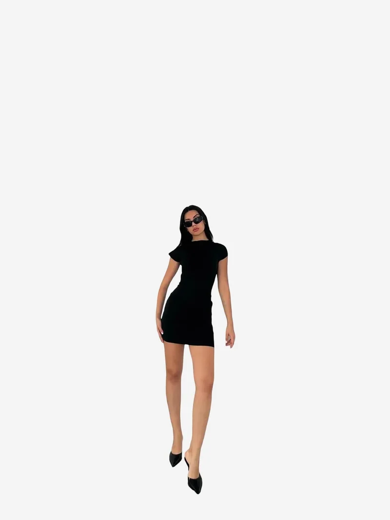 MixRay Mixray Basic Mini Knit Dress