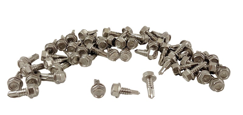 Chenango Supply Stainless #14 x 3/4" Hex Washer Head Self Drilling Sheet Metal Tek Screws with Drill Point, (3/4" to 2-1/2" Lengths in Listing) 50 Pieces (#14 x 3/4 inch) - Image 2