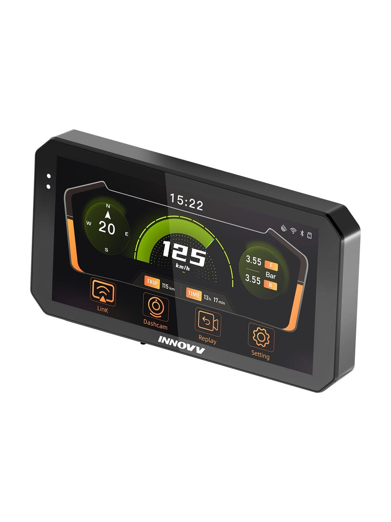 INNOVV N2 6 AntiGlare Sunlight Visible Motorcycle CarPlay Screen Wireless CarPlay Android Auto IP67 AllWeather Waterproof GPS Navigation 5G WiFi Bluetooth 52 Parking Mode Loop Recording - Image 2