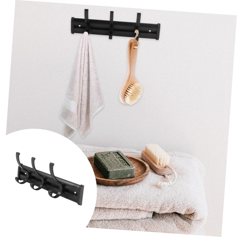 Black Movable Wall Mounted Bathroom Hook Towel Hanger For Home Hotel Salon Storage - Image 5