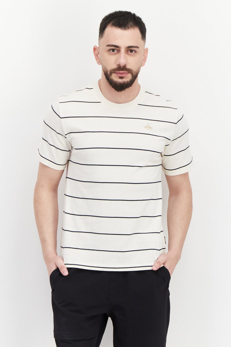 PUMA تي شيرت رياضي للرجال بأكمام قصيرة مناسب للجري، مجموعة عاجية - Image 1