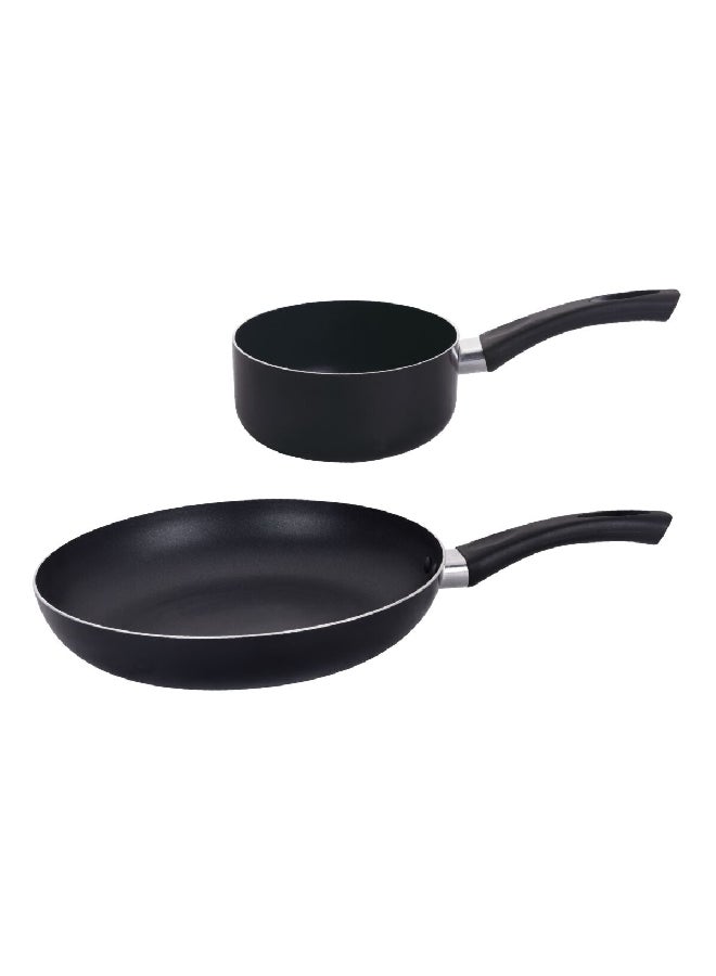 PARFAIT Durable Ceramic Coated Aluminum Cookware Set, 2 Pieces, Black, 11 x 24.5 x 13 cm HS-6002-B 