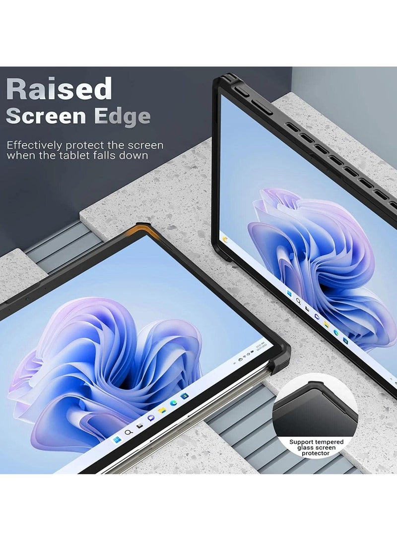 Case for Surface Pro 9 / 5G 13-Inch 2022 - All-in-One Protective Rugged Cover Frosted Black with Kickstand Case, Compatible Type Keyboard - Image 2