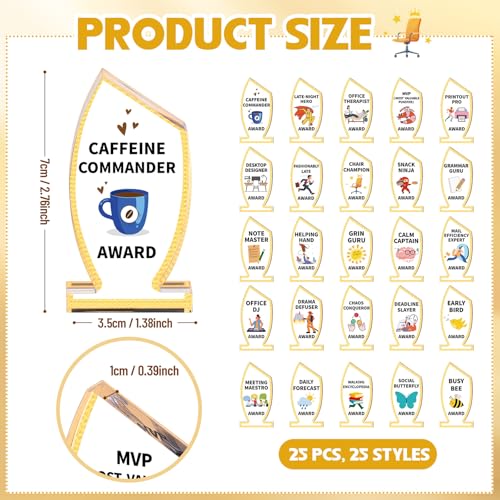 Cinnvoice 25 Pcs Funny Employee Appreciation Awards Gifts Bulk Clear Small Acrylic Thank You Trophies Reward Motivational Team Gifts for Office Coworker Staff RecognitionOval - Image 3